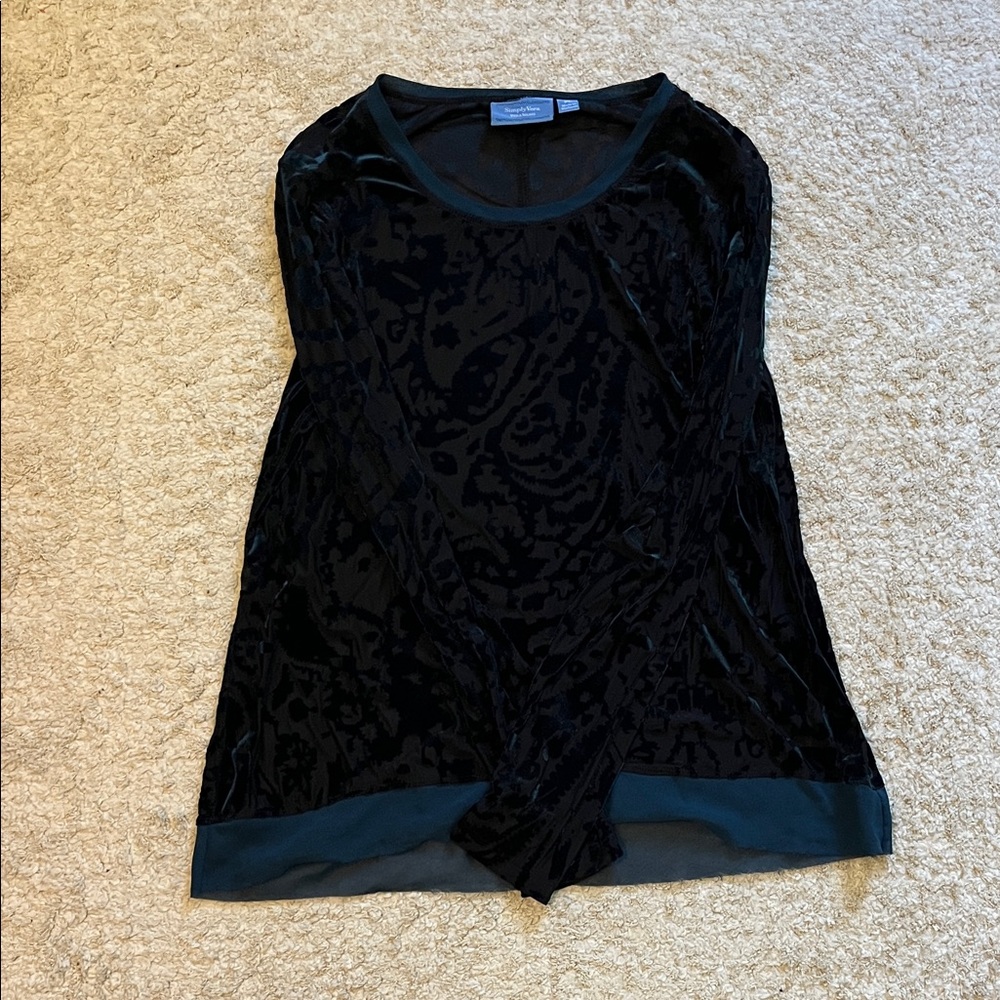 Simply Vera Vera Wang Black Velvet Blouse